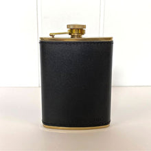 Load image into Gallery viewer, CLINQ- BRASS AND LEATHER HIP FLASK 240ML
