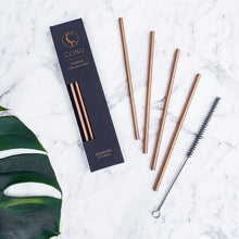 Load image into Gallery viewer, CLINQ- COPPER DRINKING STRAW &amp; BRUSH SET
